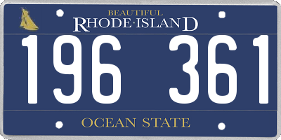 RI license plate 196361