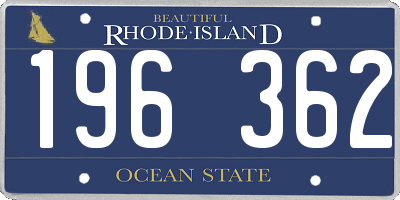 RI license plate 196362