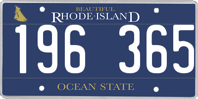 RI license plate 196365
