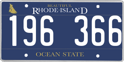 RI license plate 196366