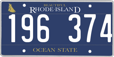 RI license plate 196374