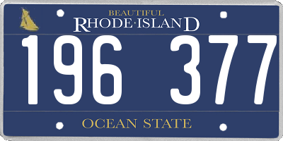 RI license plate 196377