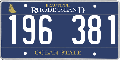 RI license plate 196381