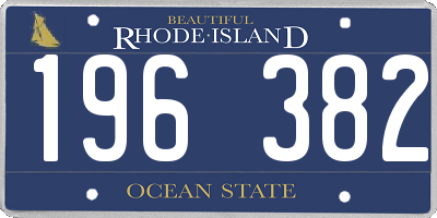 RI license plate 196382