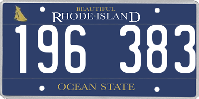 RI license plate 196383