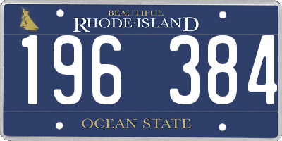 RI license plate 196384