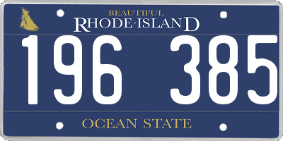 RI license plate 196385