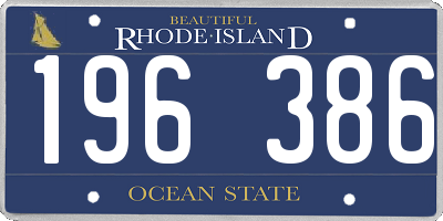 RI license plate 196386