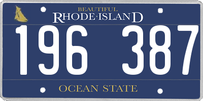 RI license plate 196387