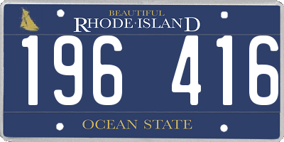 RI license plate 196416