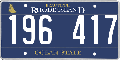 RI license plate 196417