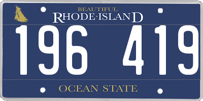 RI license plate 196419