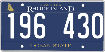 RI license plate 196430
