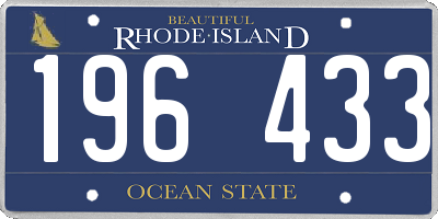 RI license plate 196433