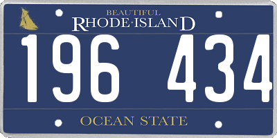 RI license plate 196434