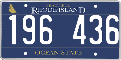RI license plate 196436