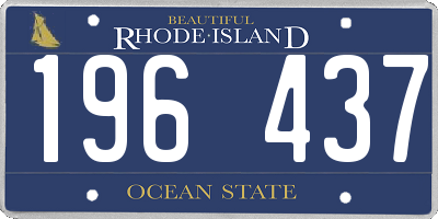 RI license plate 196437