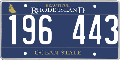 RI license plate 196443
