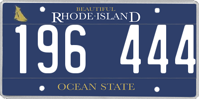 RI license plate 196444