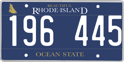 RI license plate 196445