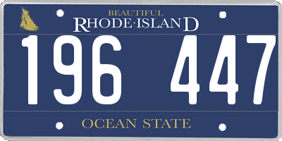 RI license plate 196447