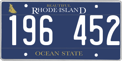 RI license plate 196452
