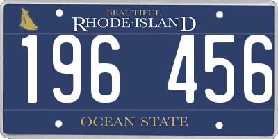 RI license plate 196456