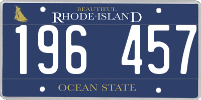 RI license plate 196457