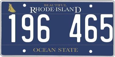 RI license plate 196465