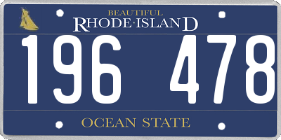 RI license plate 196478
