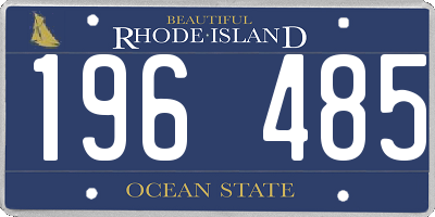 RI license plate 196485