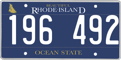 RI license plate 196492