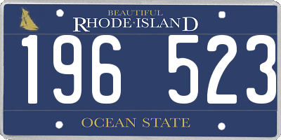 RI license plate 196523