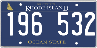 RI license plate 196532