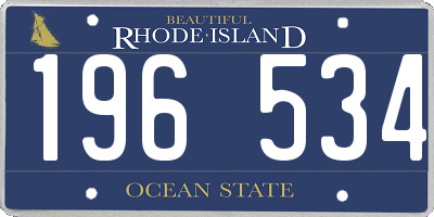 RI license plate 196534