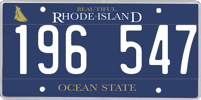 RI license plate 196547