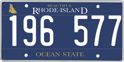 RI license plate 196577