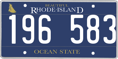 RI license plate 196583