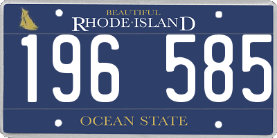 RI license plate 196585
