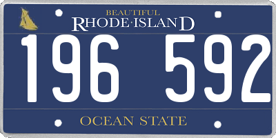 RI license plate 196592