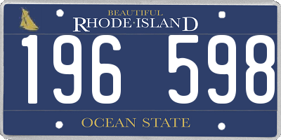 RI license plate 196598