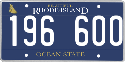 RI license plate 196600