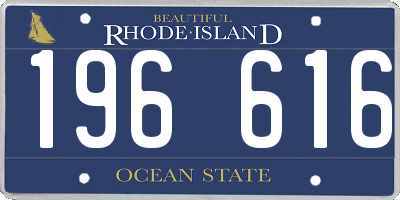 RI license plate 196616