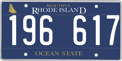 RI license plate 196617