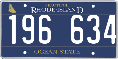 RI license plate 196634
