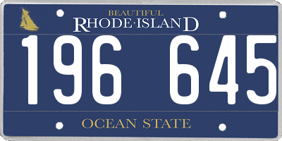 RI license plate 196645