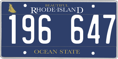RI license plate 196647