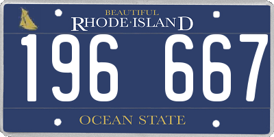 RI license plate 196667