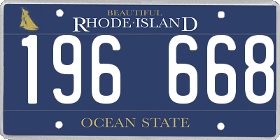 RI license plate 196668