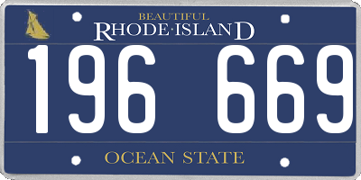 RI license plate 196669